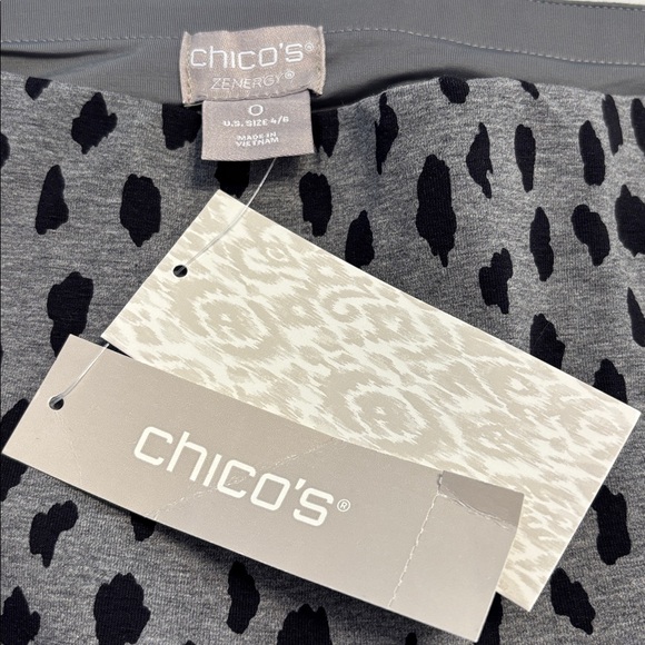 Chico's NWT Women's Black & Gray Animal Print Leggings Duo - Picture 8 of 10